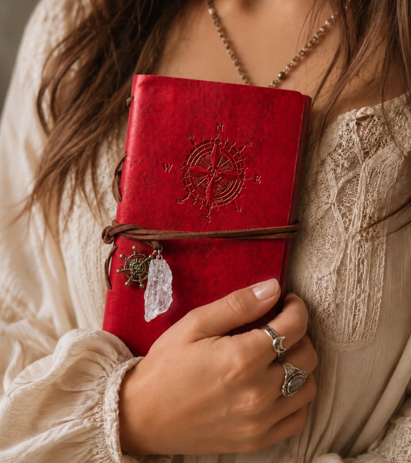 Women Holding Crystal Journal