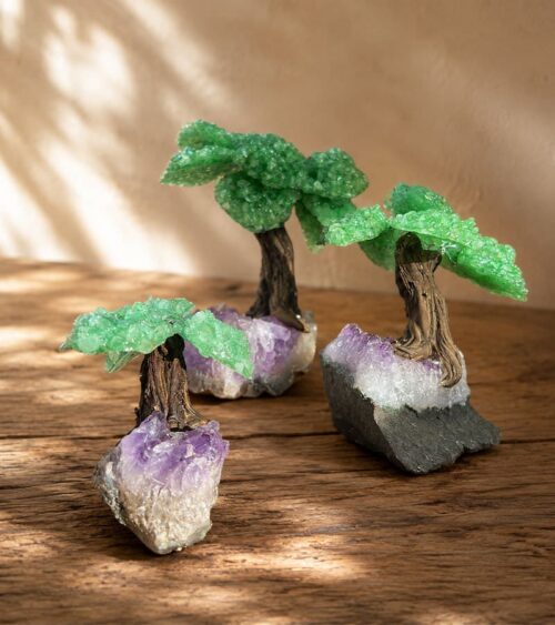 Green Quartz Crystal Gem Trees