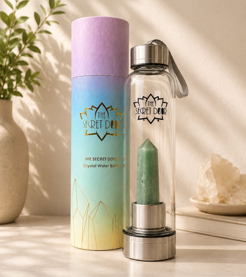 Green Averturine Crystal Elixir Water Bottle