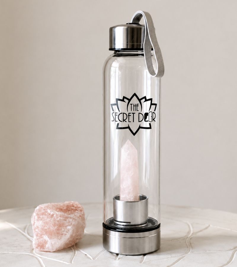 Rose Quartz Elixir Crystal Water Bottle