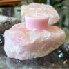 Add Love to any Environment with this Raw Rose Quartz Votive Candle Holder