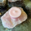 Heart Chakra Conenction -Raw Rose Quartz Votive Candle Holder