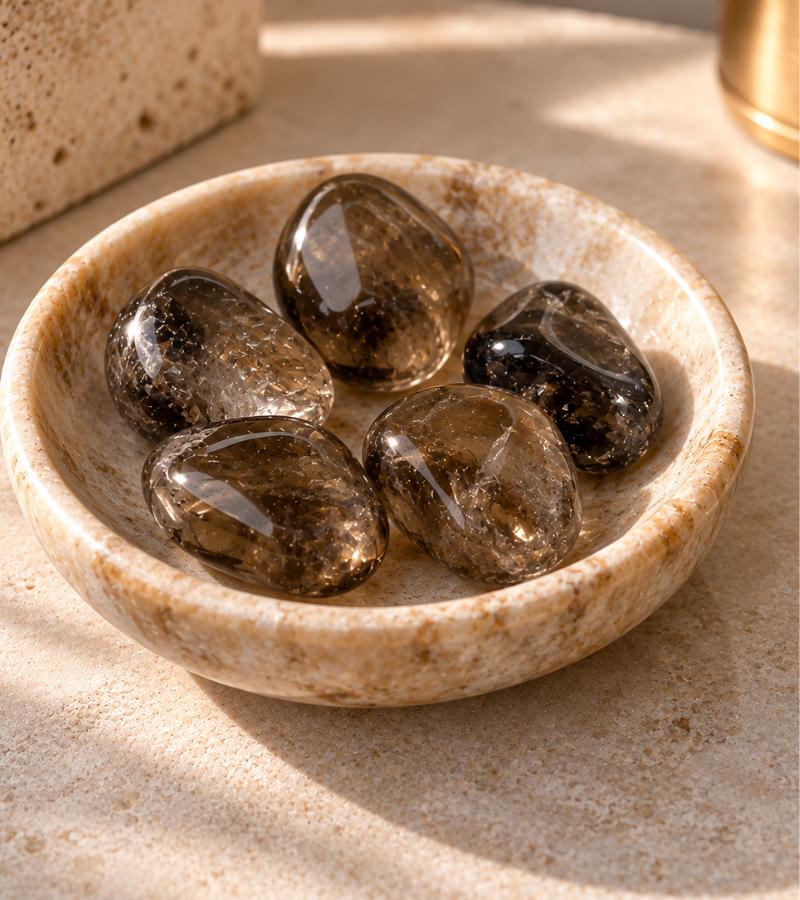 Smoky Quartz Oversized in Dish - Protection Crystals