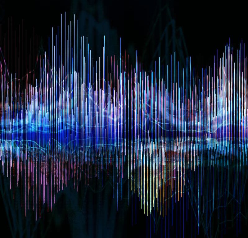 Close-up of sound waves and color vibrations Close-up of sound waves and color vibrations