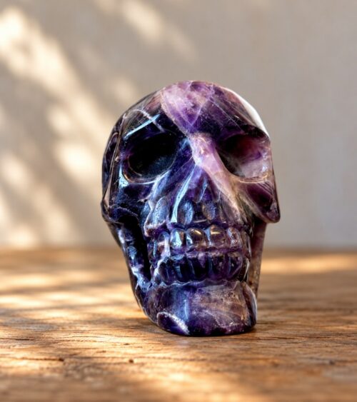 Chevron Amethyst Crystal Skull