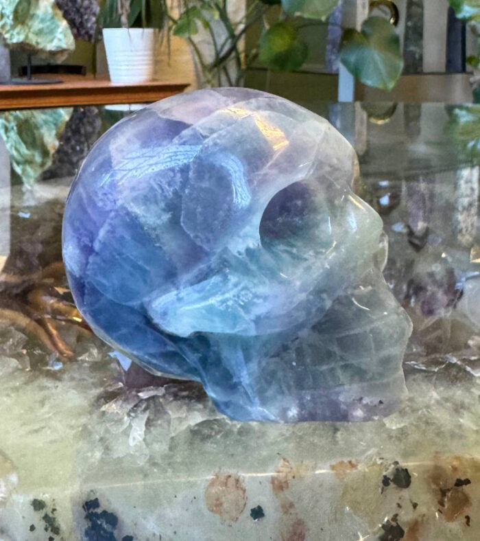 Flourite Crystal Skull for Focus