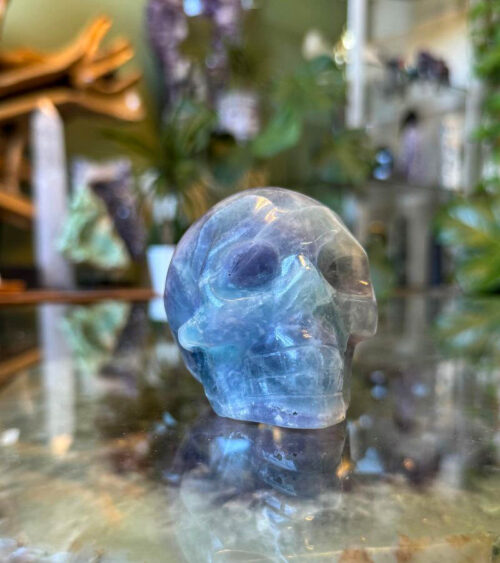 Fluorite Crystal Skull – Mental Clarity & Aura Cleansing Stone