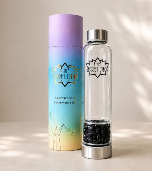 Black Obsidian Crystal Gemstone Water Bottle-1