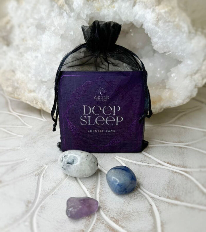 The Deep Sleep Crystal Kit is designed to promote restful sleep, emotional healing, and peaceful dreams