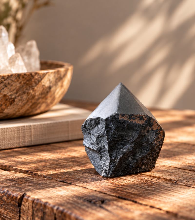 Details on Raw Base Hematite Point