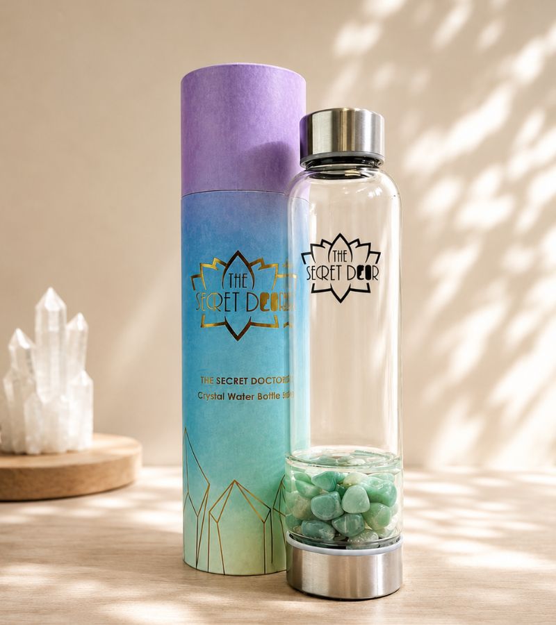 Green Aventurine Crystal Gemstone Water Bottle