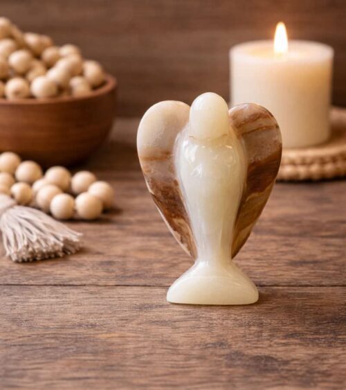 Green Onyx Crystal Angel - Perfect for serenity and balance
