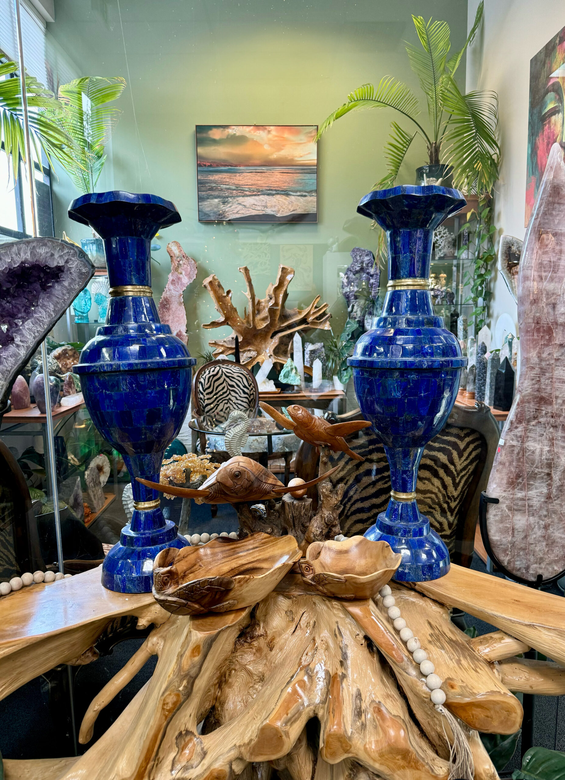 Large Lapis Lazuli Urns