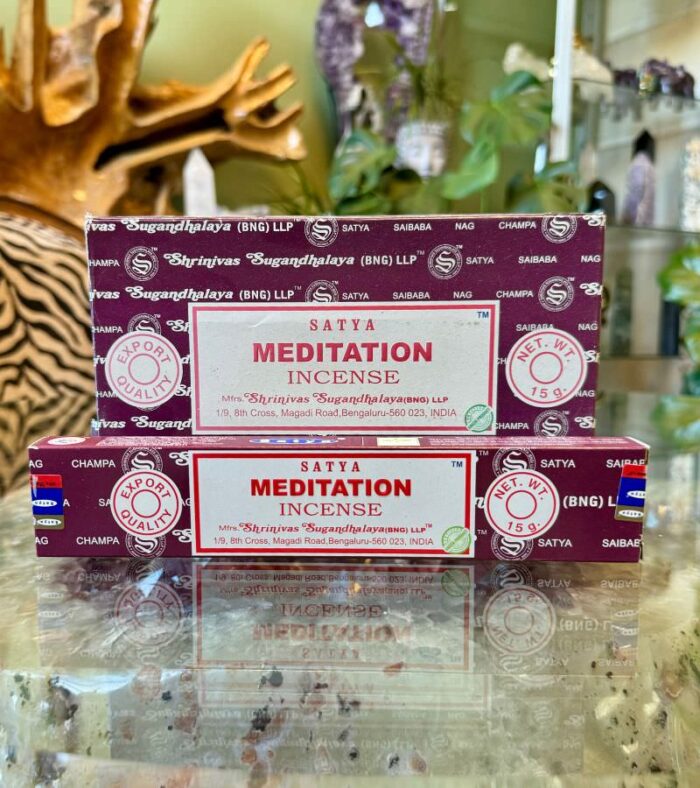 The Meditation incense helps alleviate stress, tension, and anxiety and develop mental strength. Use it to attain deep states of relaxation and compassion.