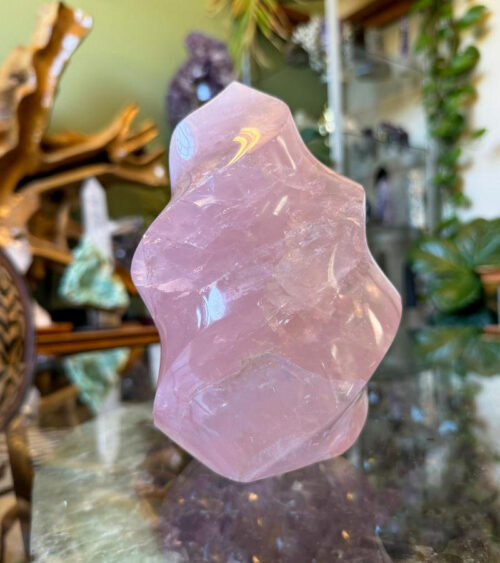 Rose Quartz Crystal Flames