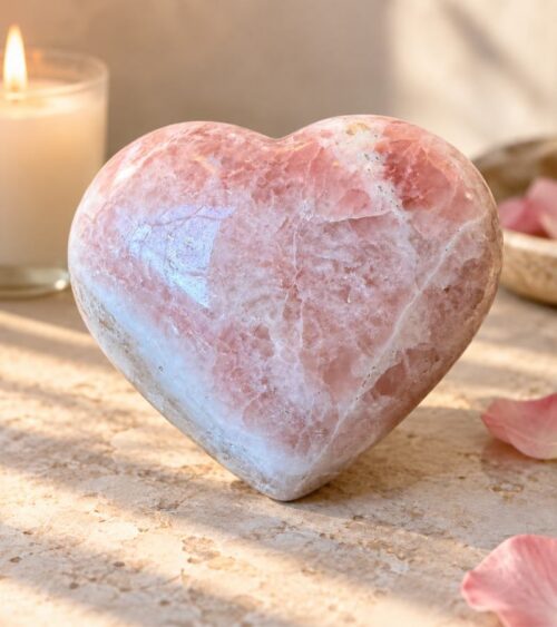 Red Calcite Heart for emotional healing