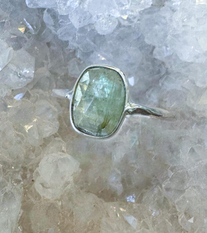 Mint Green Kyanite Sterling Ring
