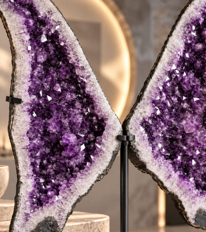 Close Up On Large Amethyst Wings - The Secret Door
