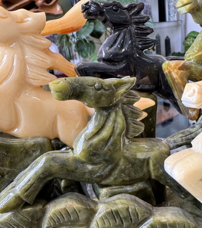 Details of green jade horse