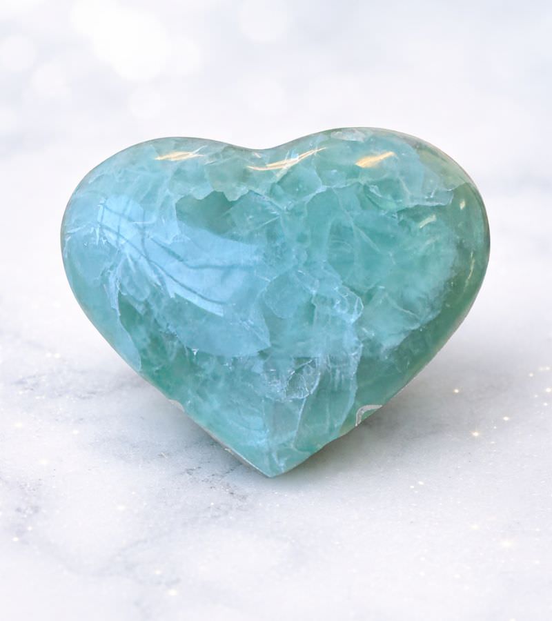 Green Flourite Heart