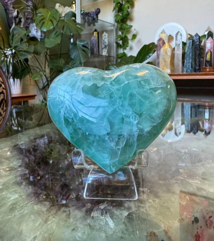 Green Flourite Heart