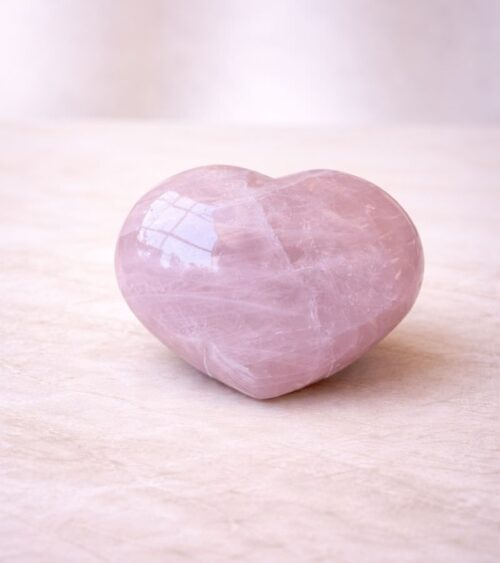 Rose Quartz Crystal Heart for Loving Energy