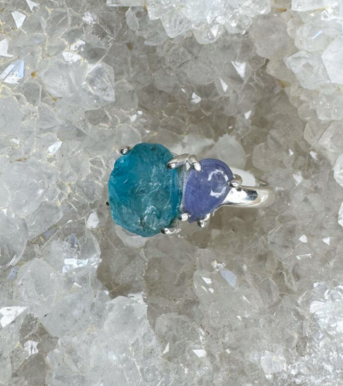Tananite & Blue Apatite Ring