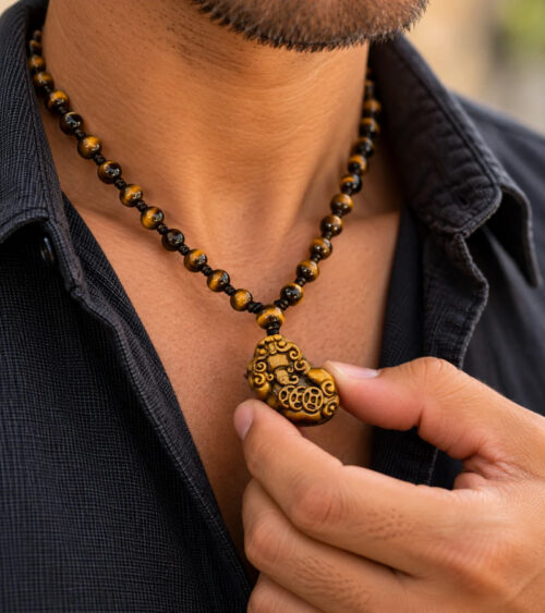 Pixui Pendant - Tiger Eye