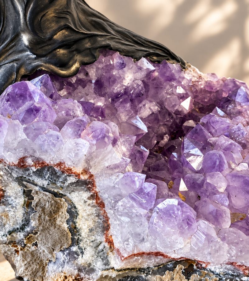 Close Up Of Large Citrine Amethyst Base