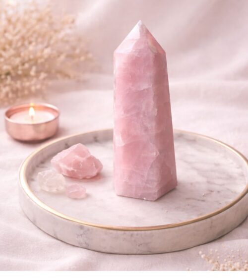 Rose Quartz Crystal Point in Altar