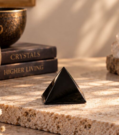 Small Black Obsidian Pyramid - Protection