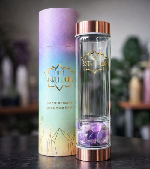 Amethyst Gemstone Water Bottle - Rose Gold