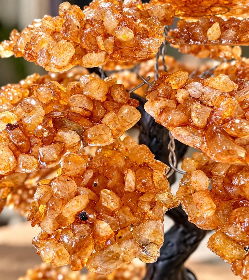 Close Up On Citrine Gem Tree