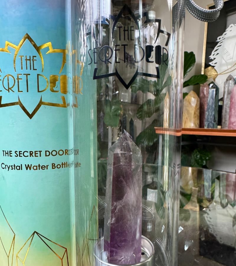 Amethyst Crystal Water Bottle - Rose Gold - Image 2