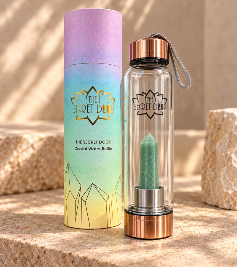 Green Aventurine Elixir Water Bottle - Rose Gold