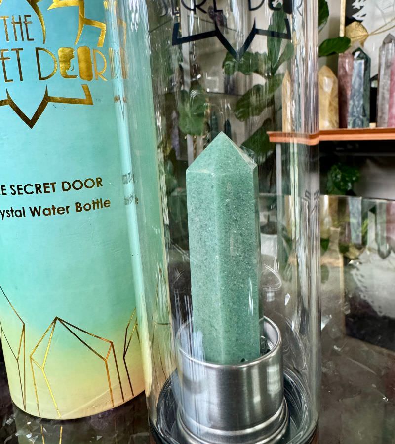 Green Aventurine Point Crystal Water Bottle