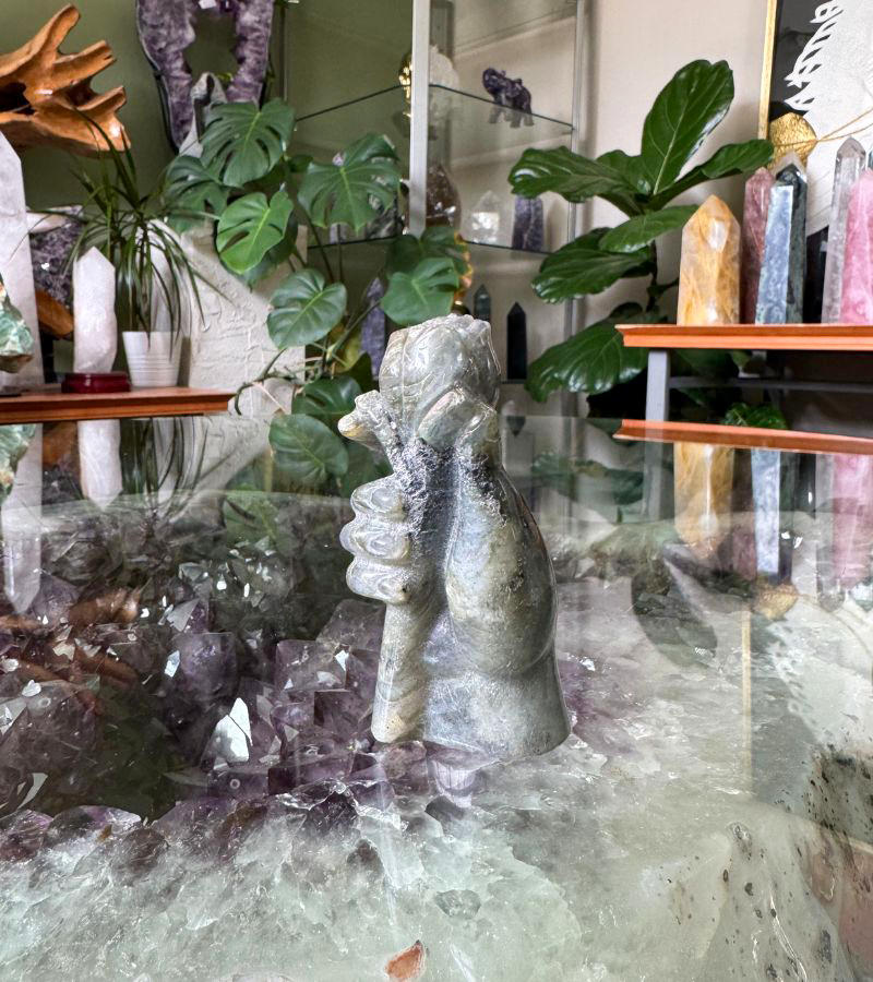 Hand and Rose -Labradorite