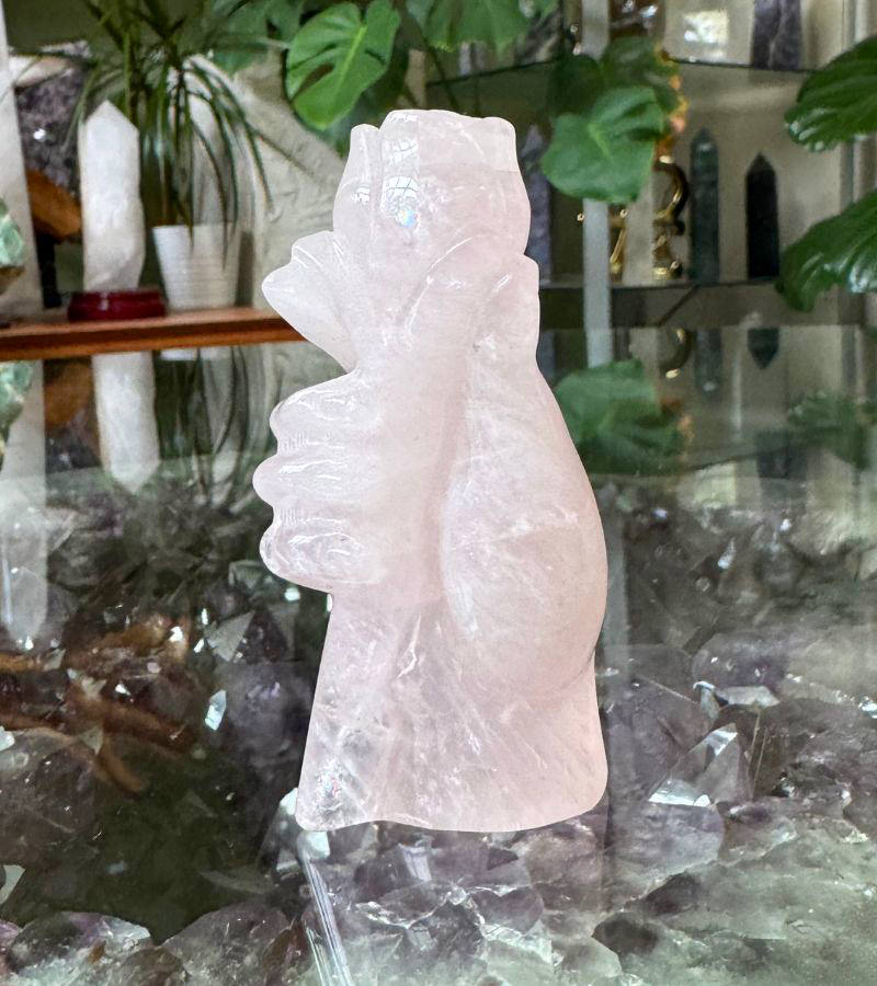 Hand and Rose Rose Quartz Details