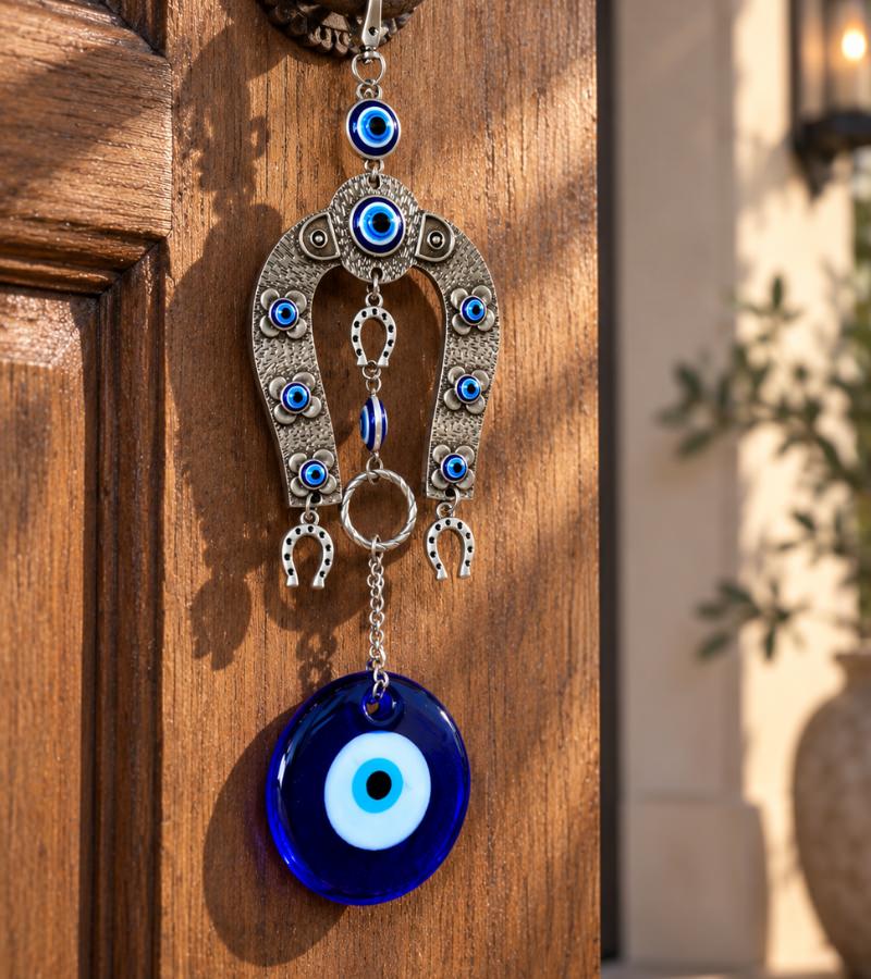 Horseshoe Evil Eye Amulet on Front Door