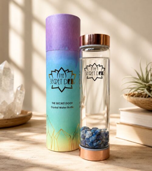 Lapis Crystal Water Bottle Rose Gold