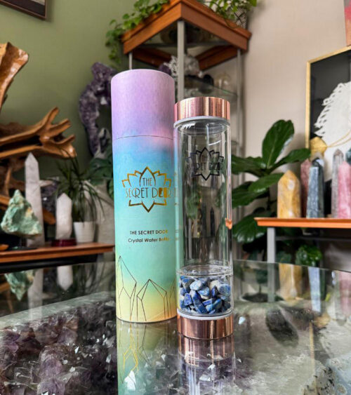 Lapis Gem Water Botttle - Rose Gold