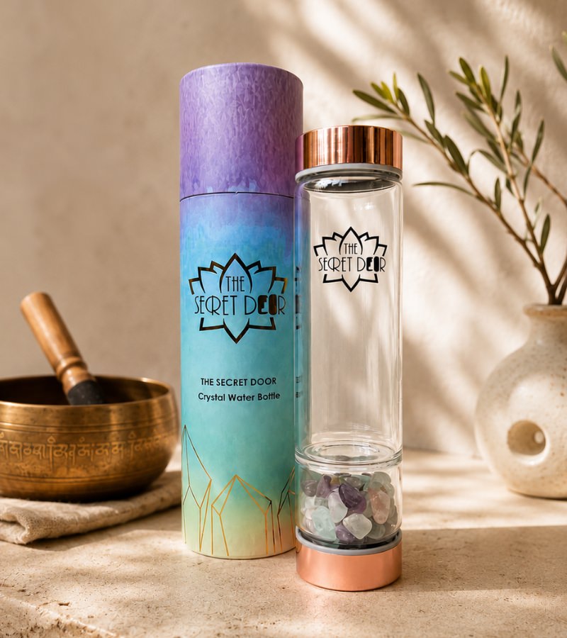 Rose Gold Flourite Crystal Water Bottle