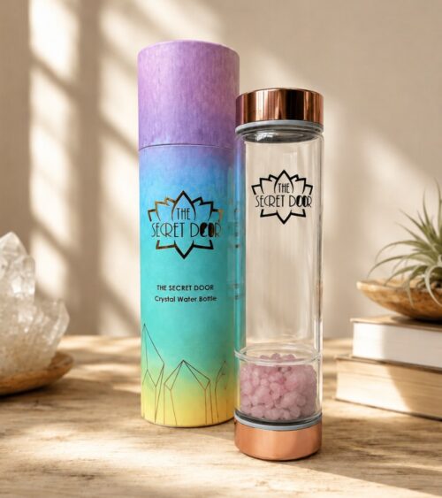 Rose Quartz Crystal Gem Water Bottle - Rose Gold