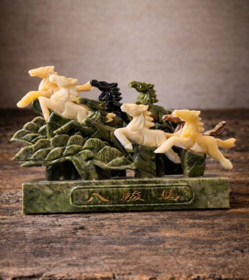 8 Galloping Jade Horse Sculpture