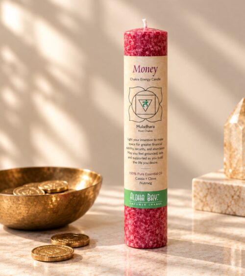 Money Chakra Pillar Candle - Money • Prosperity • Stability • Security • Abundance