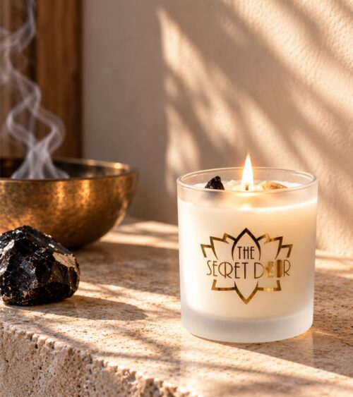 The Secret Door Protection Candle - protection, energetic boundaries, grounding, releasing negativity,